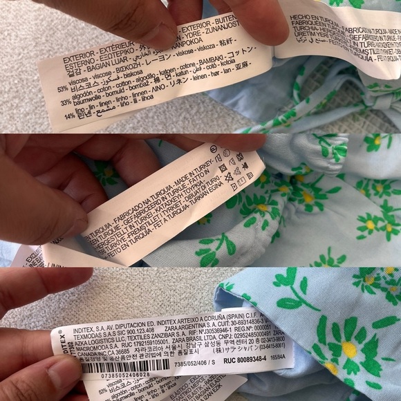 NWT Zara Floral Linen Blend Puff Sleeve Crop Top S - Picture 13 of 14